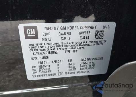 2022 Buick Encore Gx Awd Preferred из США, поврежденный, VIN KL4MMCSL7NB060507